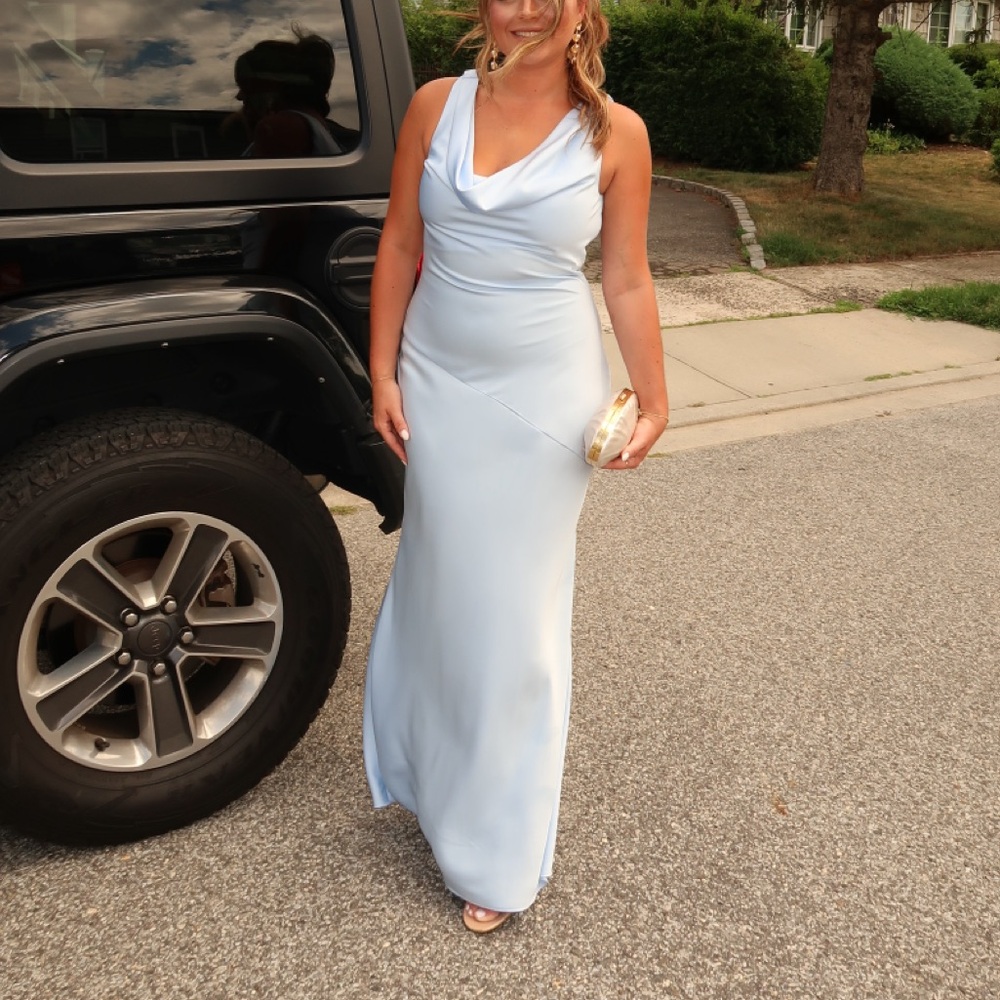 Light Blue Satin Gown